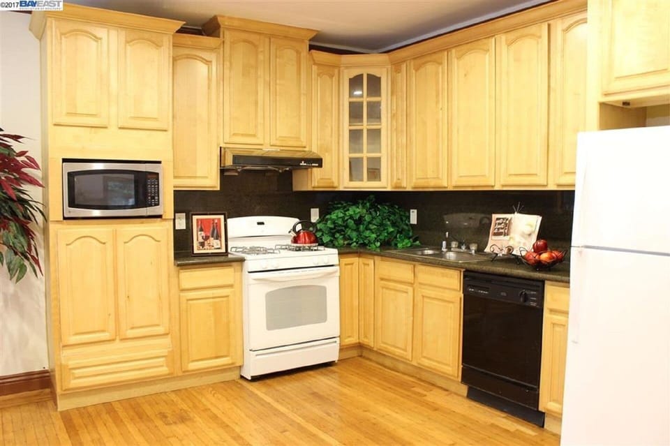 Roomy, modern Kitchen opens to dining and living room, so all can be social