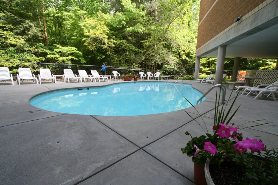 Outdoor pool and hot tub