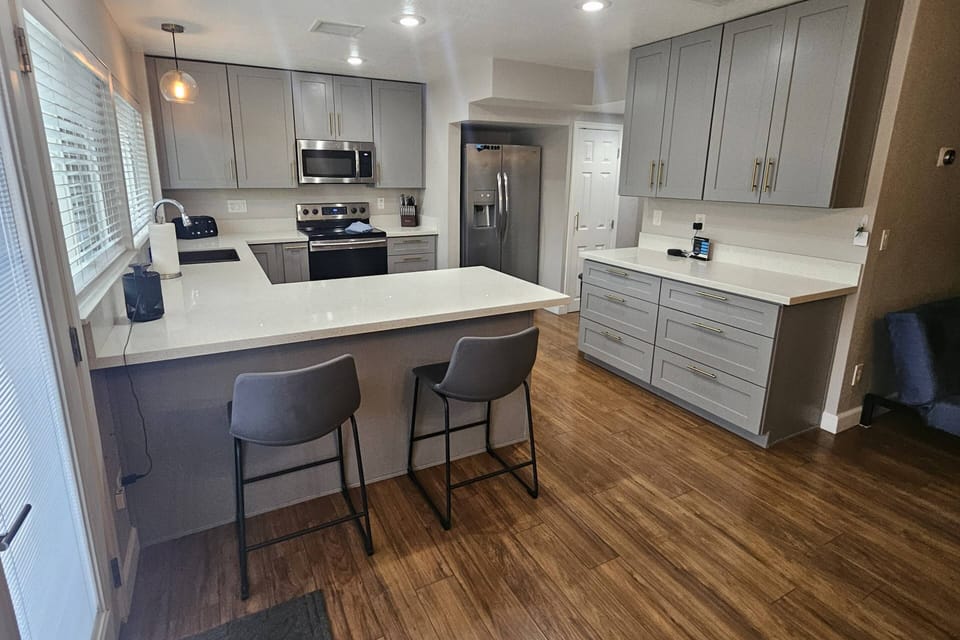 This kitchen is where nutritious meals are prepared, friends and family gather, and where memories are made!