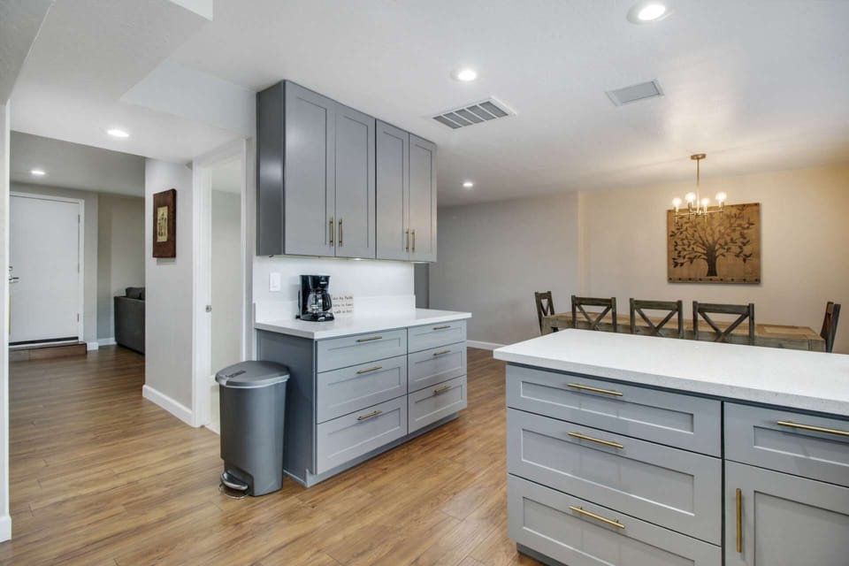 Great layout with kitchen, living area and bathroom on the main level