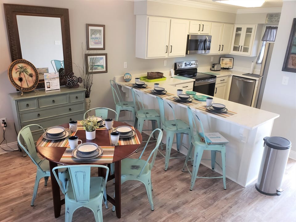 dining and kitchen area
