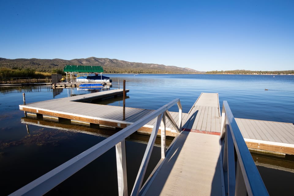 Enjoy your day and a nice view of the lake, mountains at the lake dock, where you can launch your boat.