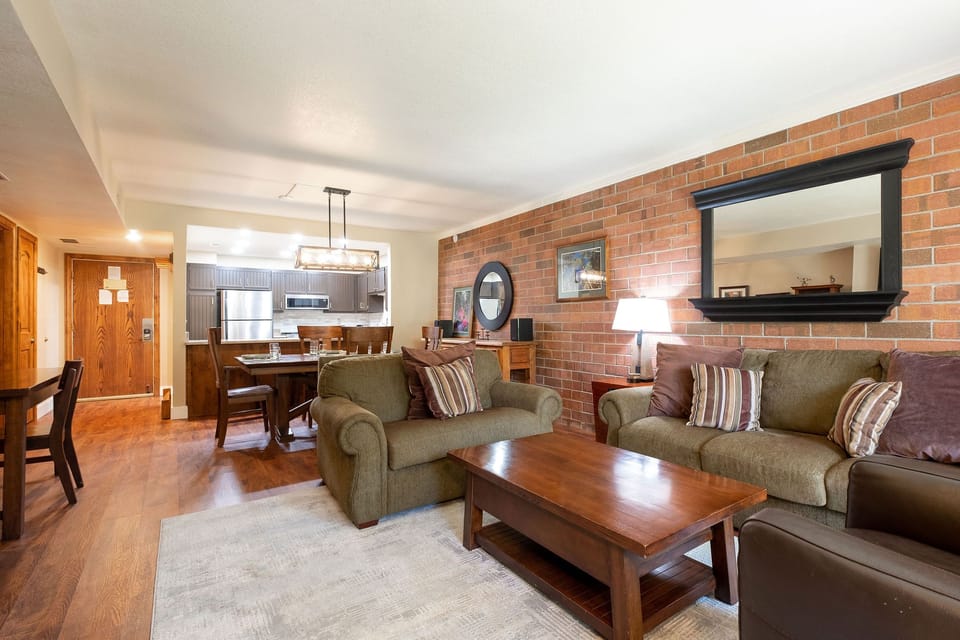 Living area, dining, and kitchen