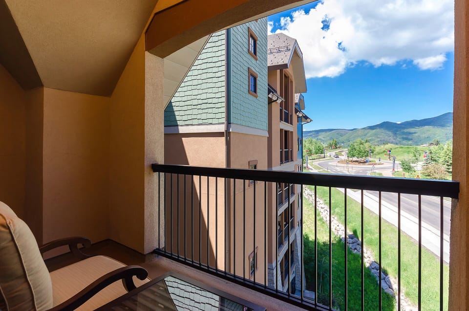 Step onto your private balcony with mountain views and breathe in the fresh alpine air.