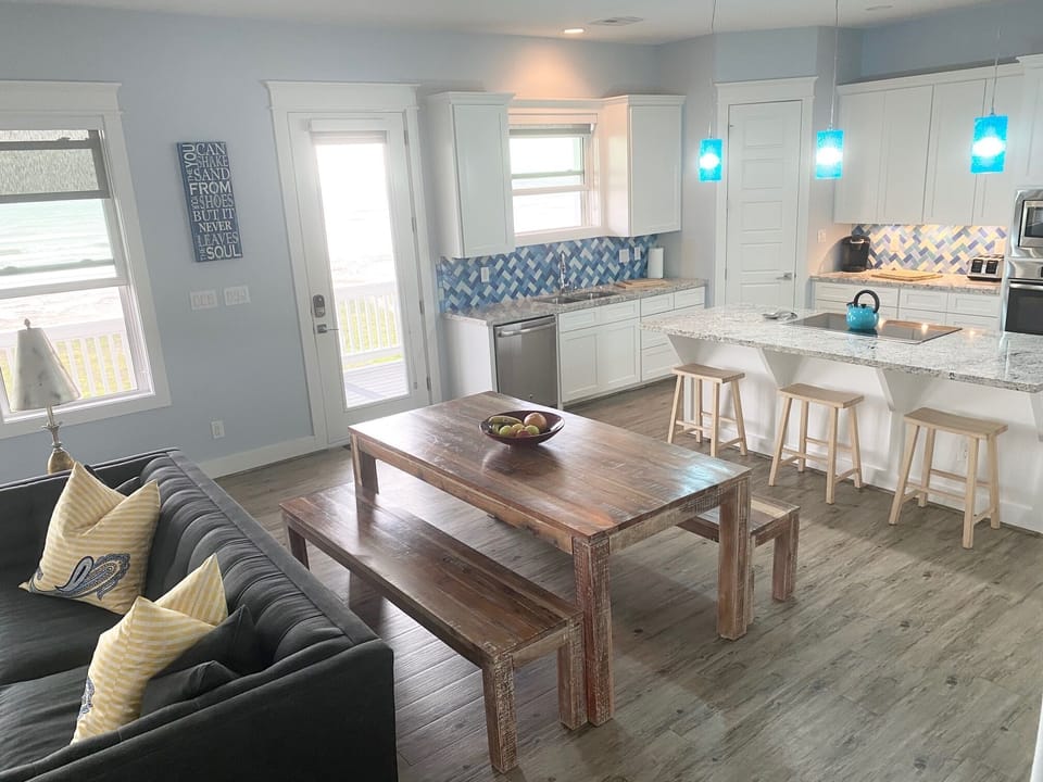 Kitchen view from stairs 