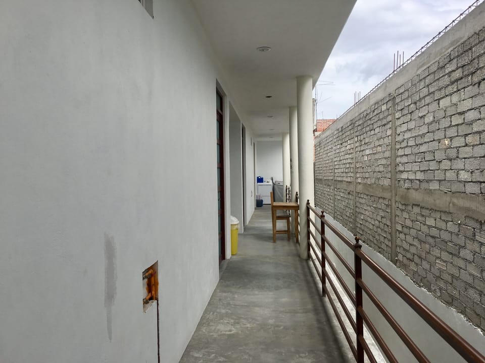 Hallway into the apartment units