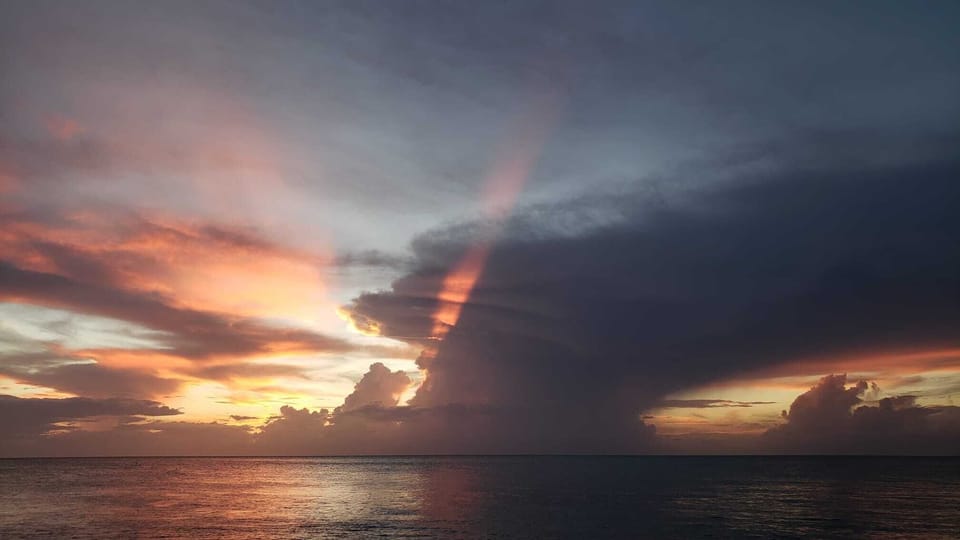 Spectacular views of nature's power from the beach.