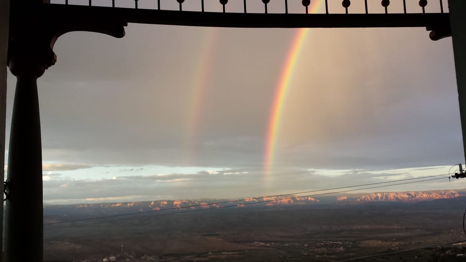 View off the front porch with Sedona in the backround