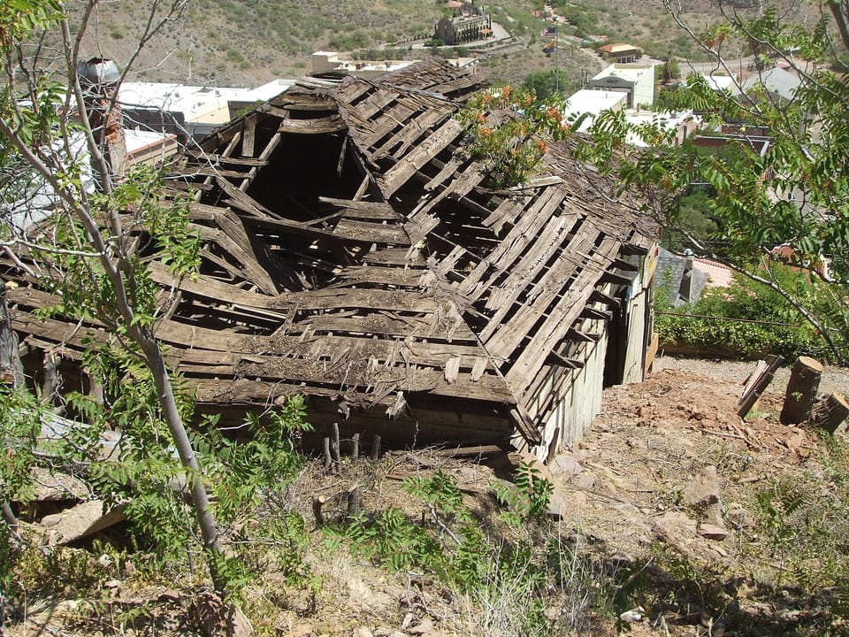 Left side of house before restoration