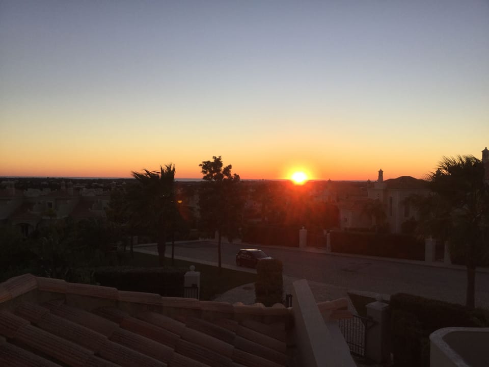 Stunning sunset view from the main bedroom terrace (upper floor)