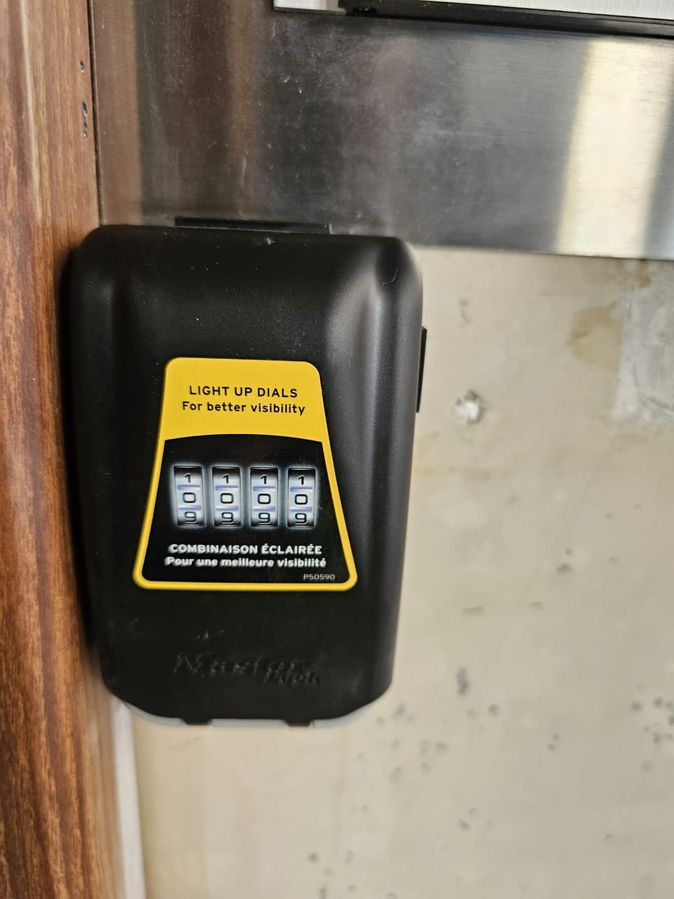 Collect the building's entrance keys using a 4-digit code.