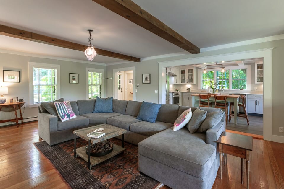 Living room into kitchen
