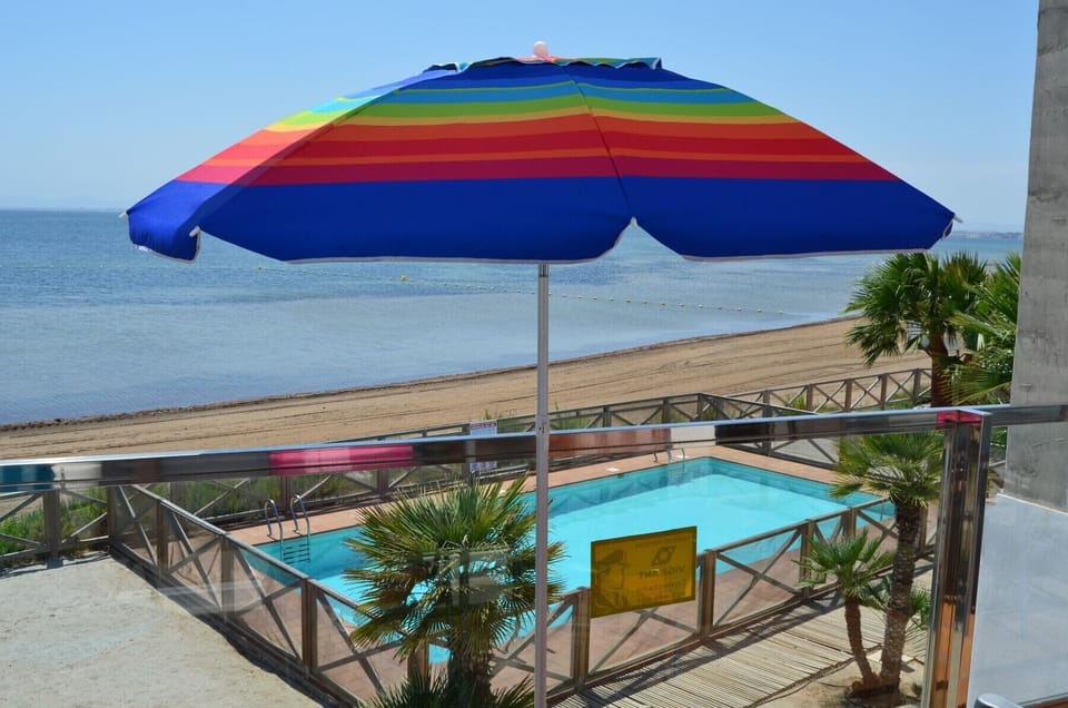 Spacious balcony with beautiful panoramic sea views