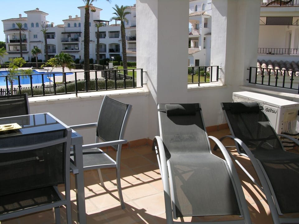 Beautiful and well equipped terrace of Hacienda Riquelme apartment