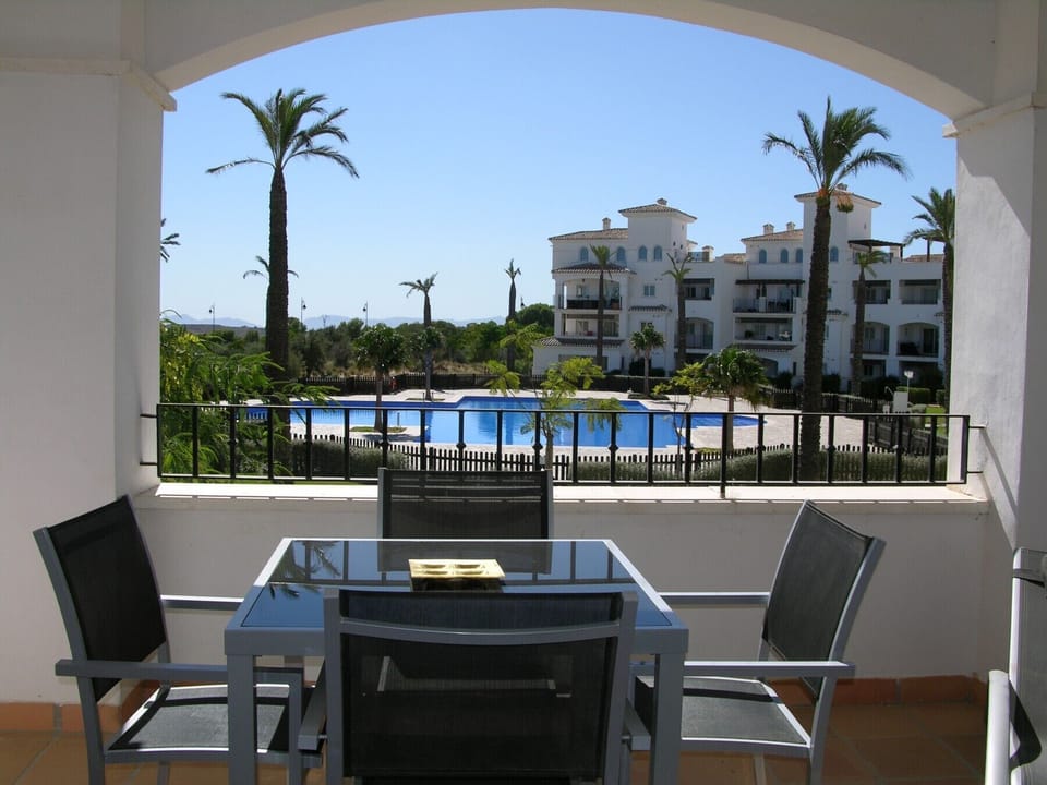 Beautiful and well equipped terrace of Hacienda Riquelme apartment