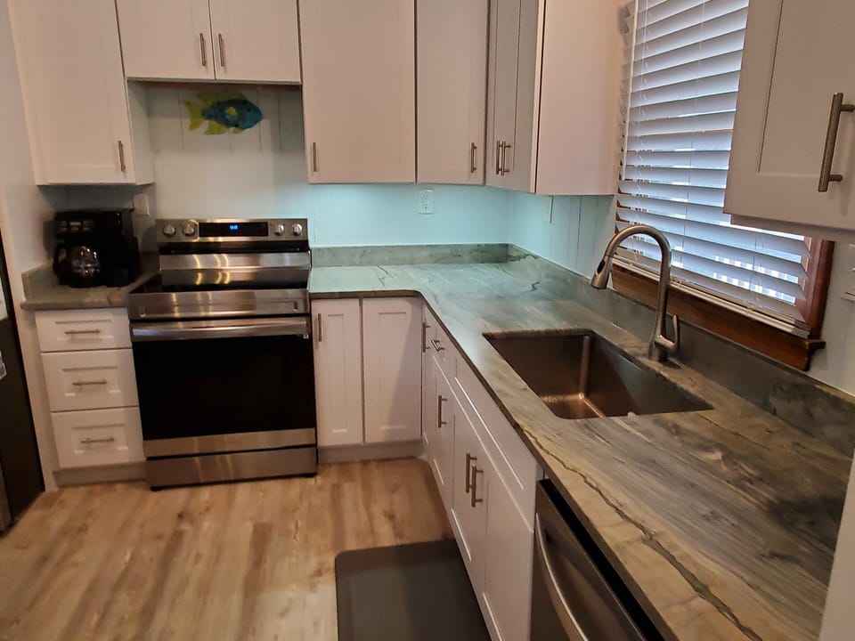 High-end kitchen appointed with everything you need to prepare a meal