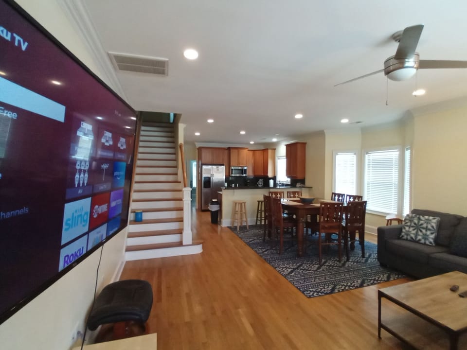 View from the TV towards the kitchen