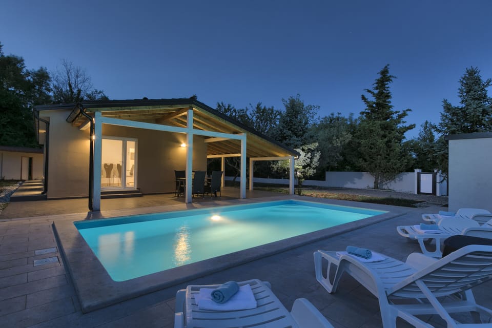 Swimming pool in the evening
