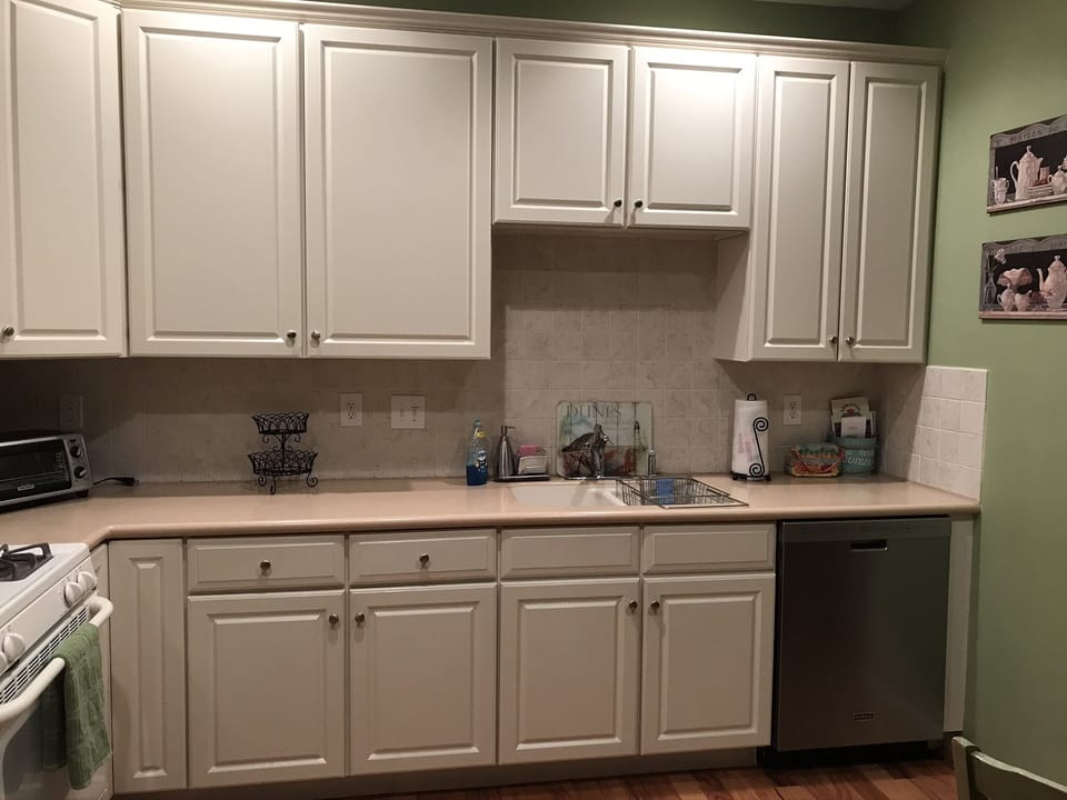 Kitchen sink area and dishwasher