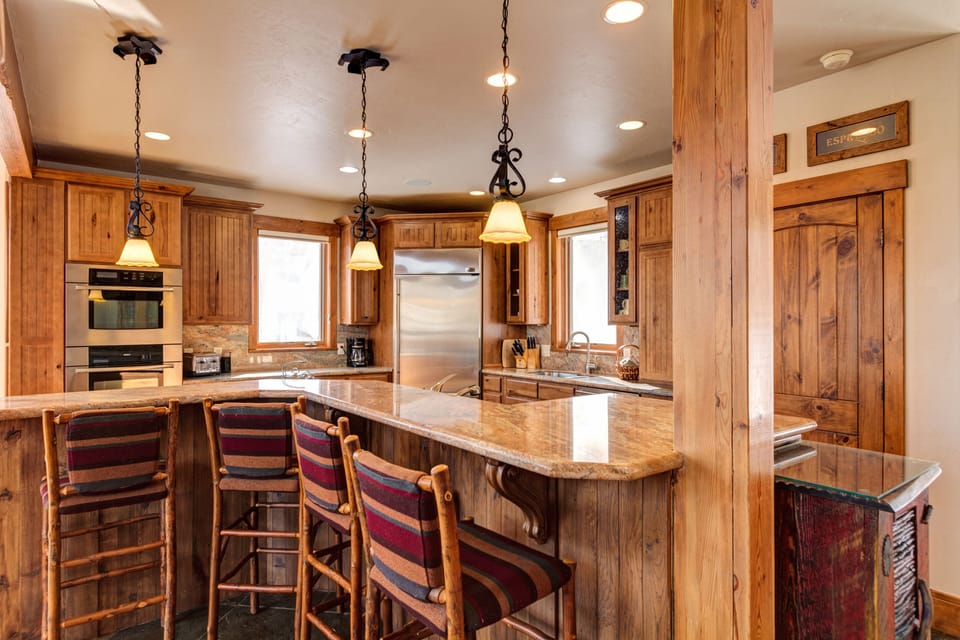 Granite counter tops with counter seating