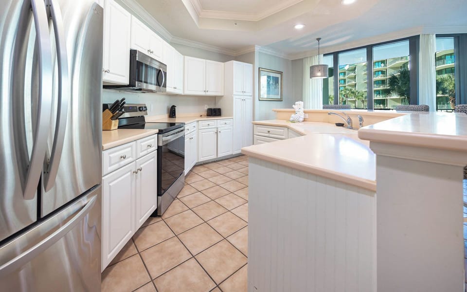 Create delicious meals in the kitchen with stainless appliances and a vibe that brightens your culinary adventures