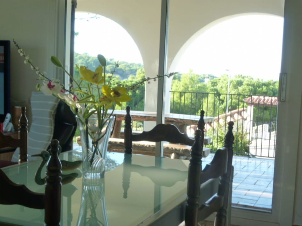 Living romm leads into the terrace and garden
