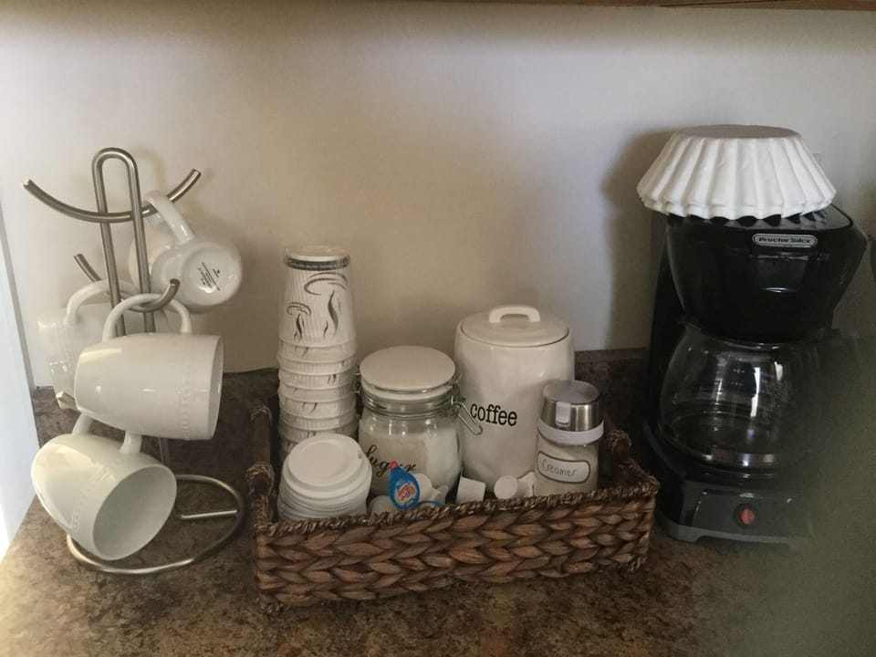 We provide quality coffee and condiments on the house. Even take out cups!