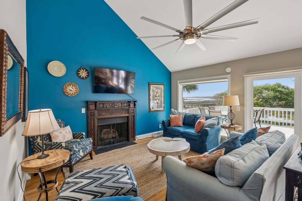 Living Room with Porch Access