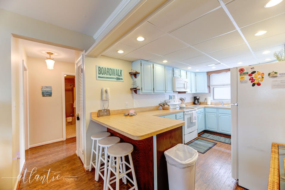 Fully equipped kitchen with Keurig and Mr. Coffee. 