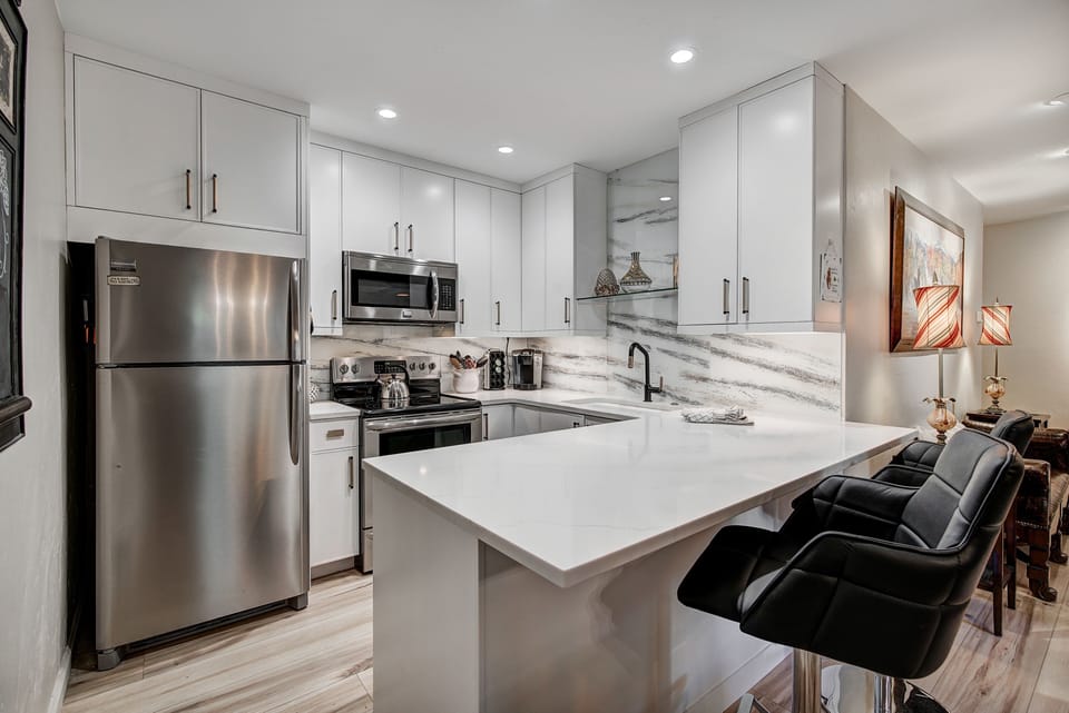 Indoors, Kitchen, Refrigerator, Microwave, Oven