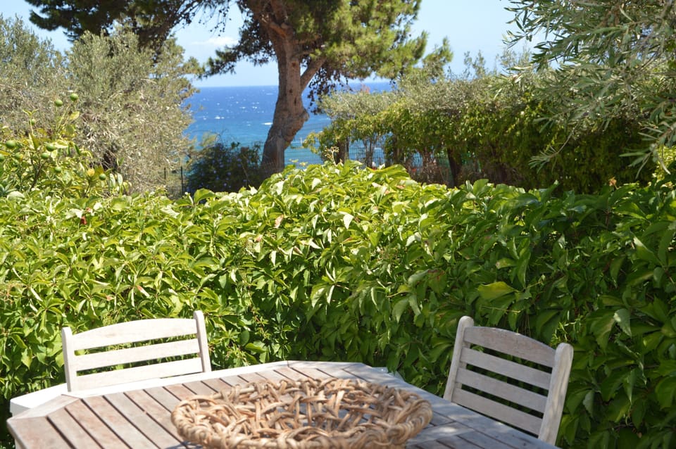 Second terrace near the house with a table to have breakfast or dinner