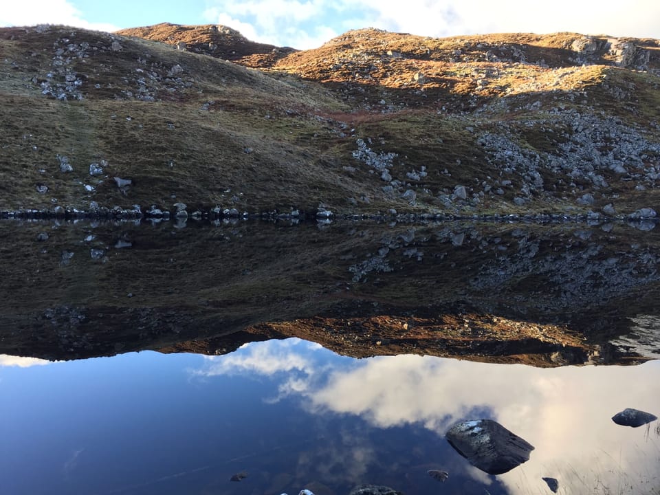 Winter loch reflections on the road to Croir