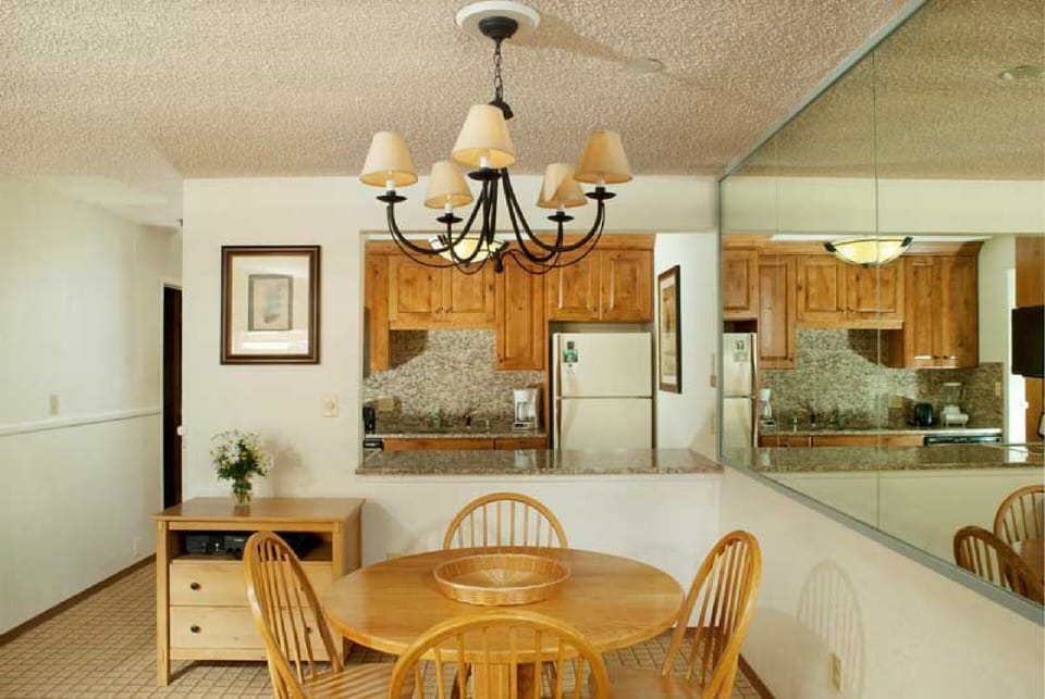 Table and kitchen