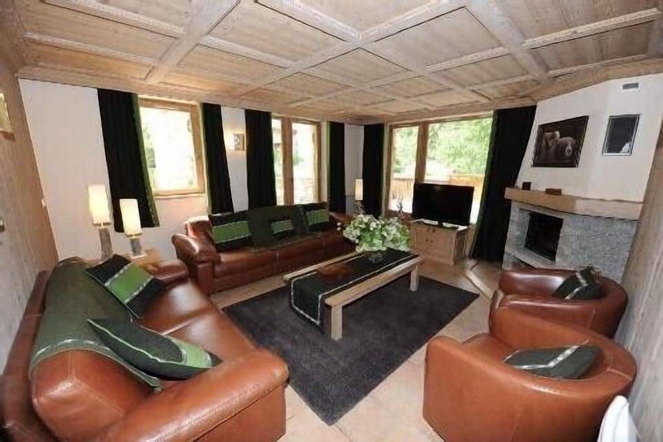 Living room w/ fire place