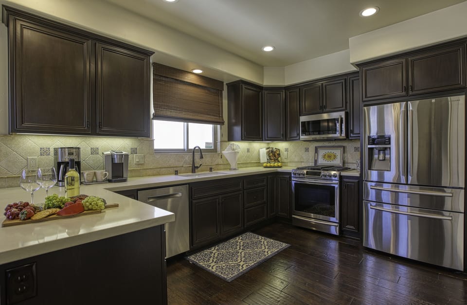 Kitchen is well stocked for cooking and entertaining. The kitchen has a drip coffee maker (cone shape filter) and Keurig. We suggest our guest bring their favorite cooking oil, seasoning, coffee and tea.