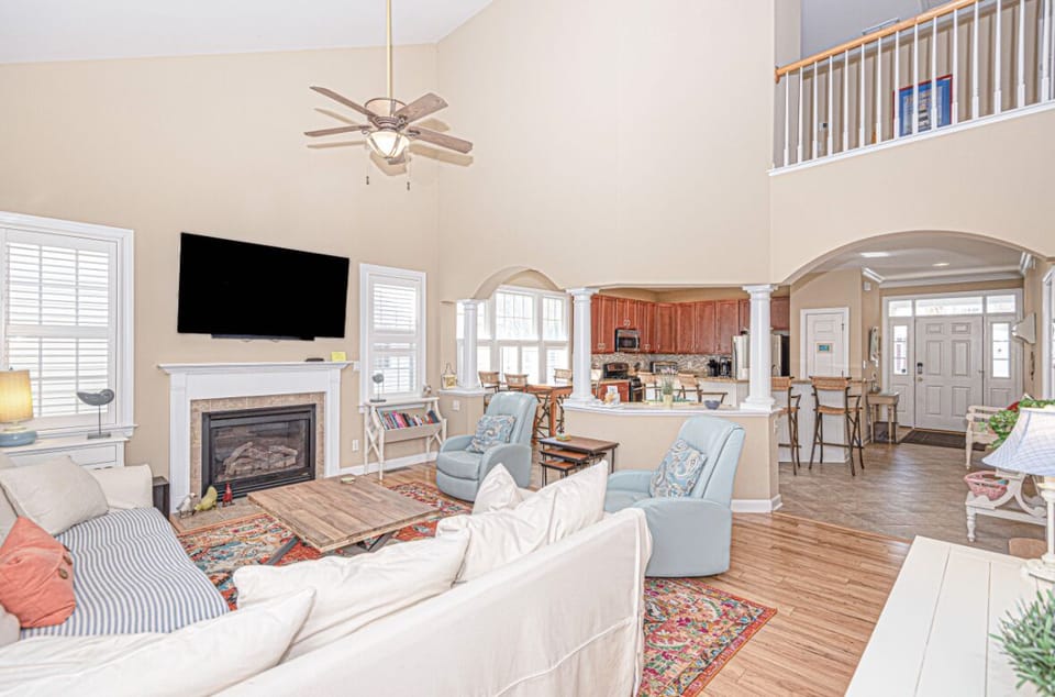 Large Family Room with Fireplace