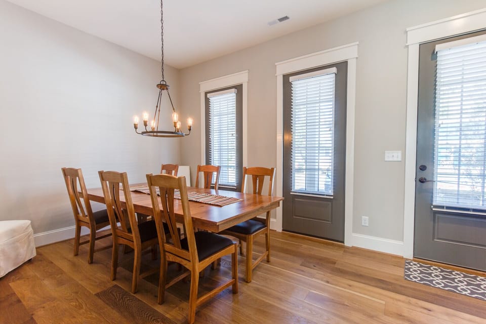 Dining Room with Front Door View