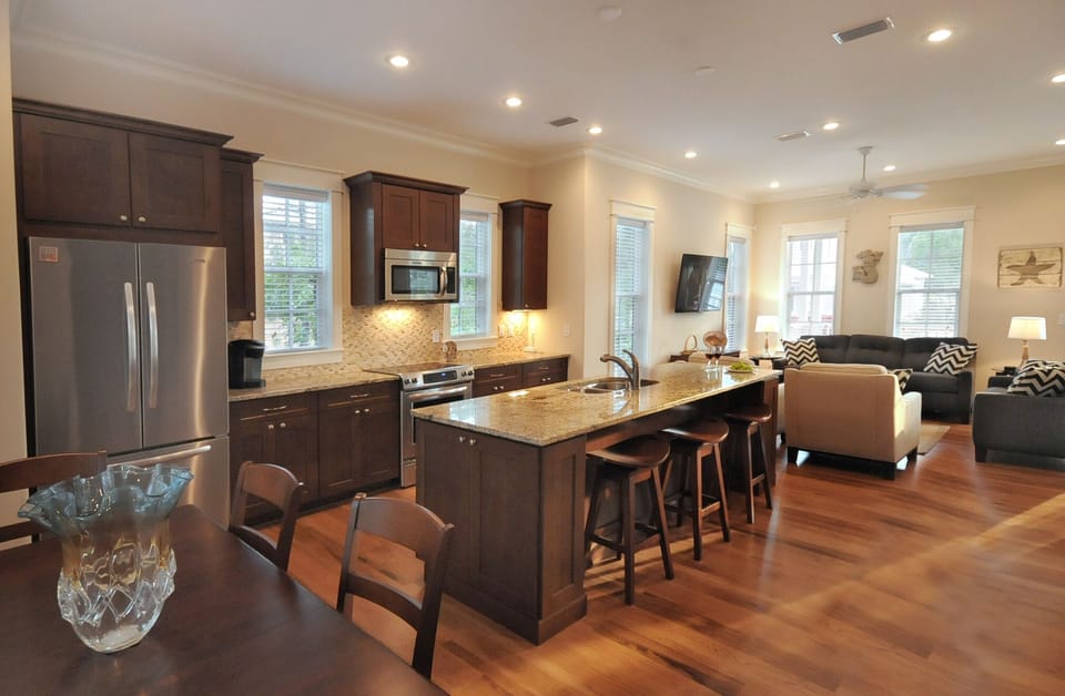 Dining, Kitchen, & Living Areas