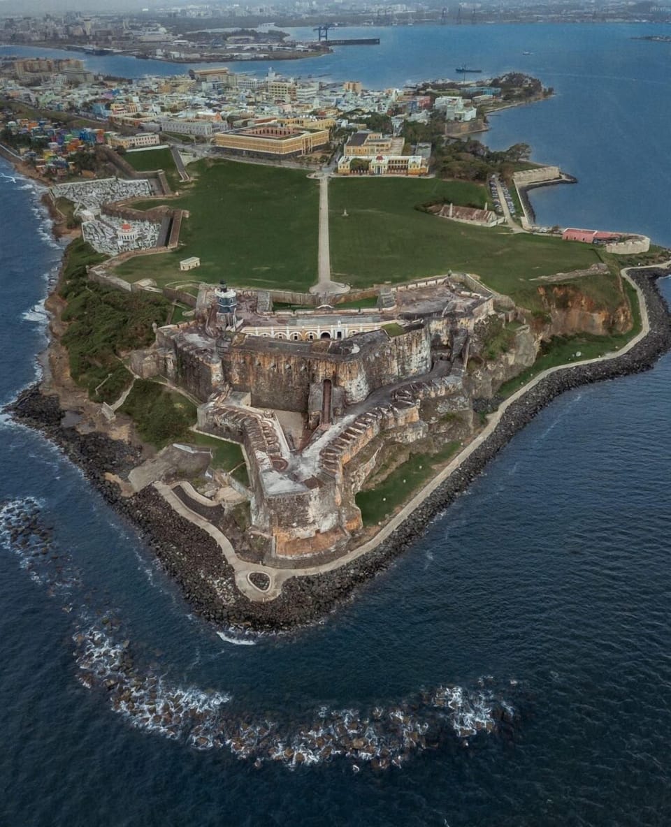 Spectacular aerial view of OSJ El Morro Fortress 