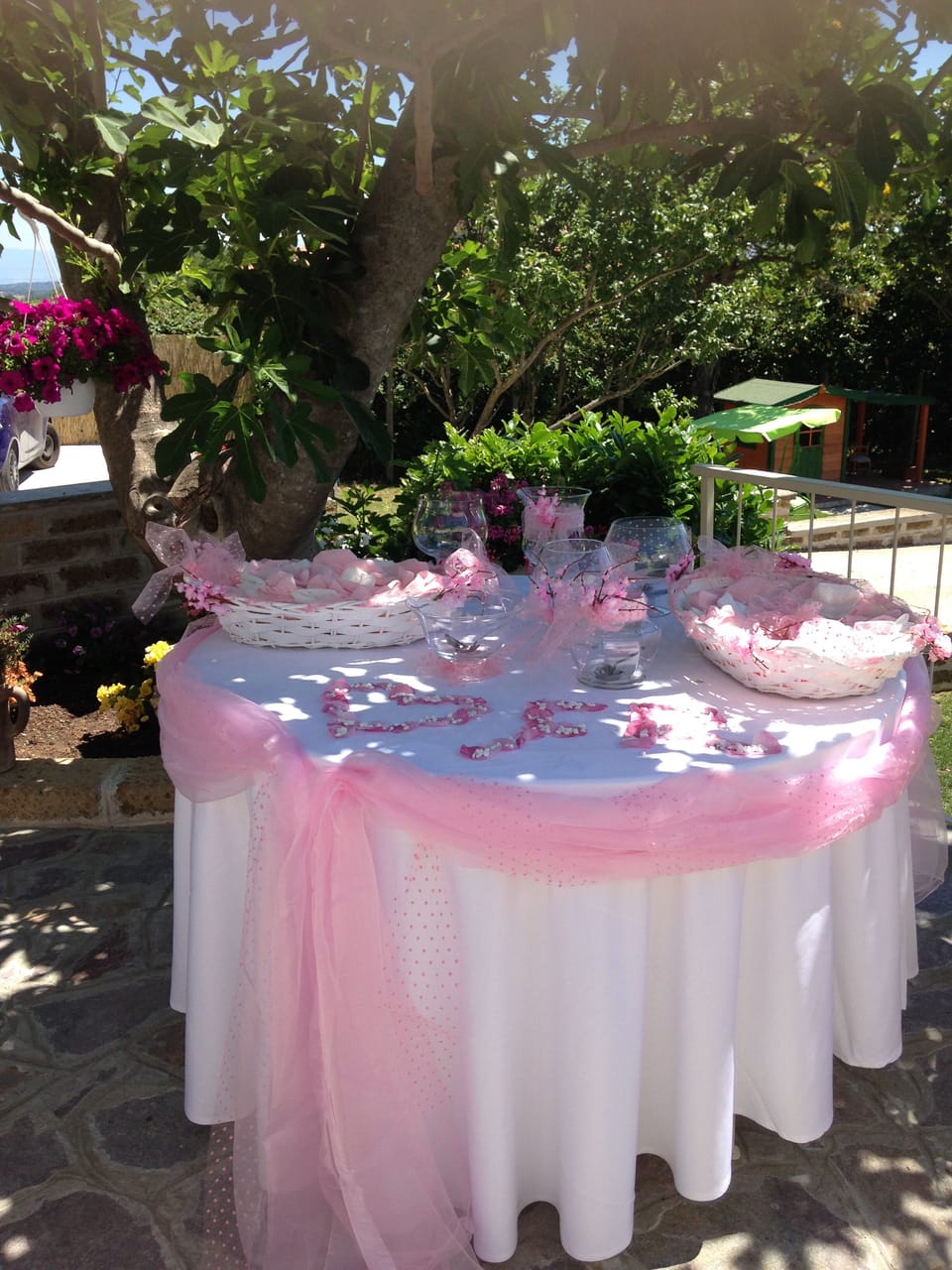 Outdoor banquet area