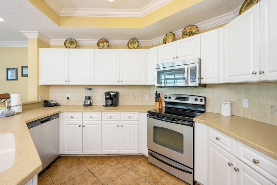 Craft delicious meals as you gather around the cheerful kitchen layout, enjoying the bright coastal vibe