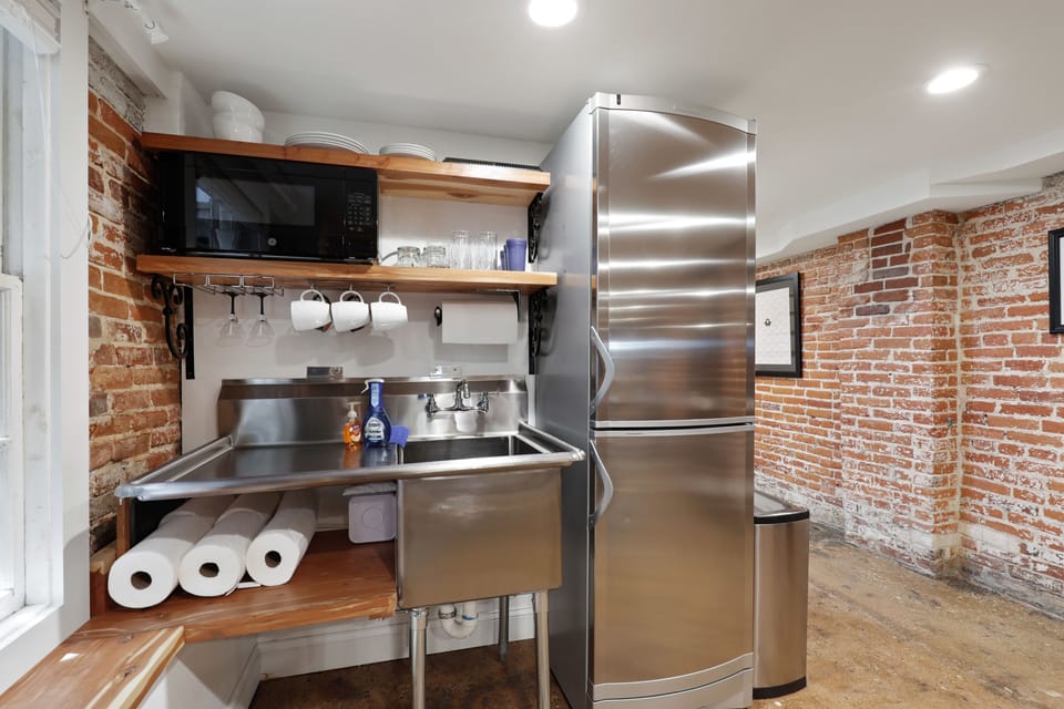 English basement kitchenette.