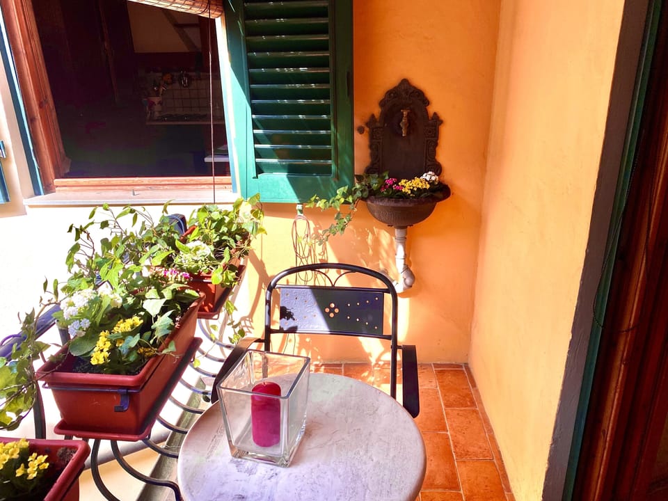 small patio where you can have a drink