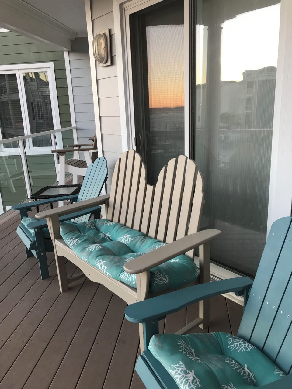 Seating off Living Room on Wrap-Around Balcony