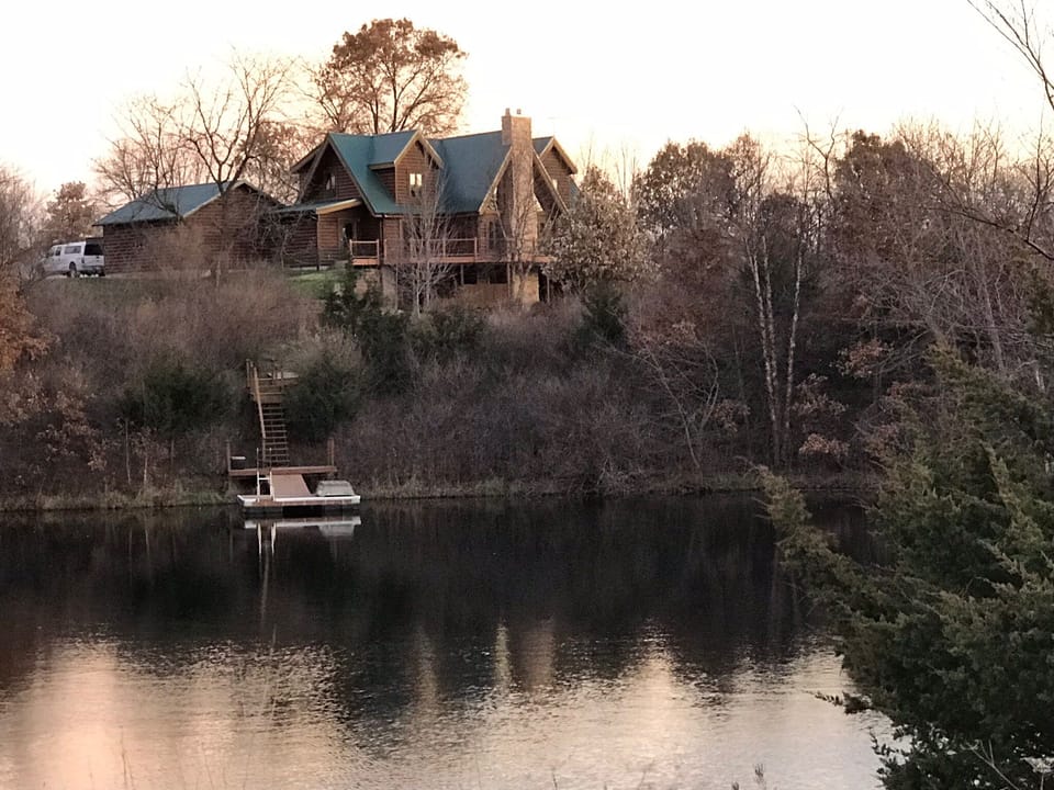 Beautiful 2 acre pond stocked with fish.  Four kayaks are available to use.