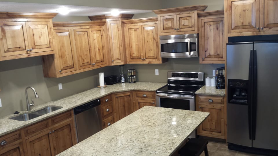 Awesome new kitchen in our basement