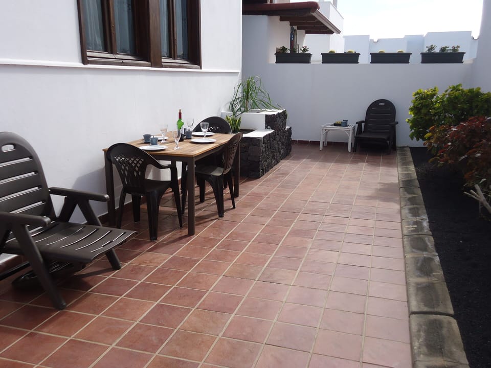 Private terrace and entry to the apartment.