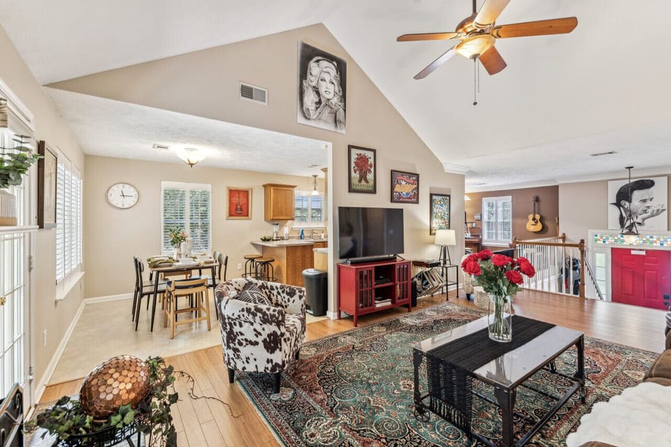 Gathering area with large screen TV