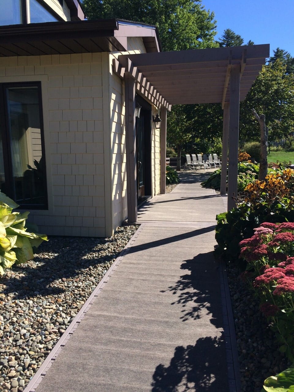 Main entrance showing ramps