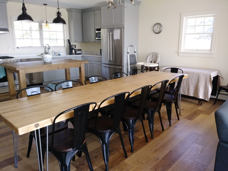 Solid rock maple custom table seats 12